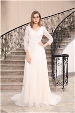 2017新款深V七分袖新娘结婚婚纱显瘦结婚宴会礼服 可定制/租赁